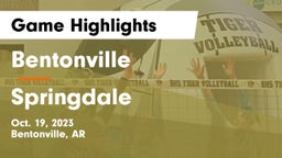 Bentonville  vs Springdale  Game Highlights - Oct. 19, 2023