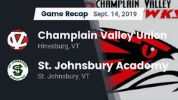 Recap: Champlain Valley Union  vs. St. Johnsbury Academy  2019
