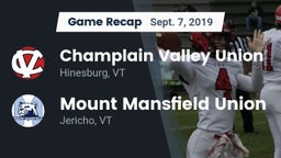 Recap: Champlain Valley Union  vs. Mount Mansfield Union  2019
