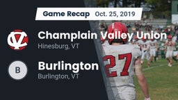 Recap: Champlain Valley Union  vs. Burlington  2019