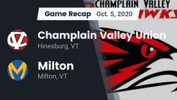 Recap: Champlain Valley Union  vs. Milton  2020