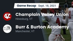 Recap: Champlain Valley Union  vs. Burr & Burton Academy  2021