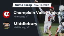 Recap: Champlain Valley Union  vs. Middlebury  2022