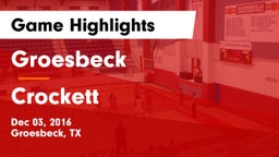 Groesbeck  vs Crockett  Game Highlights - Dec 03, 2016