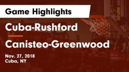 Cuba-Rushford  vs Canisteo-Greenwood  Game Highlights - Nov. 27, 2018