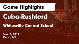 Cuba-Rushford  vs Whitesville Central School Game Highlights - Jan. 8, 2019