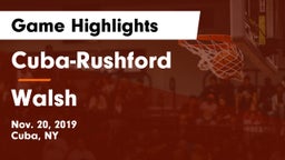 Cuba-Rushford  vs Walsh Game Highlights - Nov. 20, 2019