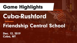 Cuba-Rushford  vs Friendship Central School Game Highlights - Dec. 12, 2019