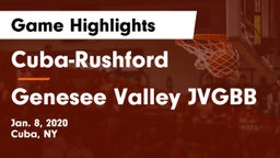 Cuba-Rushford  vs Genesee Valley JVGBB Game Highlights - Jan. 8, 2020
