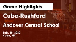 Cuba-Rushford  vs Andover Central School Game Highlights - Feb. 10, 2020
