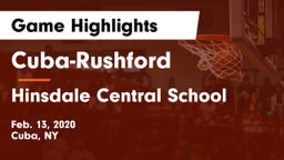 Cuba-Rushford  vs Hinsdale Central School Game Highlights - Feb. 13, 2020