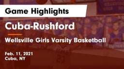 Cuba-Rushford  vs Wellsville Girls Varsity Basketball Game Highlights - Feb. 11, 2021