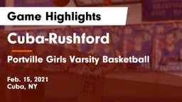 Cuba-Rushford  vs Portville Girls Varsity Basketball Game Highlights - Feb. 15, 2021