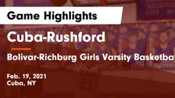 Cuba-Rushford  vs Bolivar-Richburg Girls Varsity Basketball Game Highlights - Feb. 19, 2021