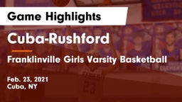 Cuba-Rushford  vs Franklinville Girls Varsity Basketball Game Highlights - Feb. 23, 2021