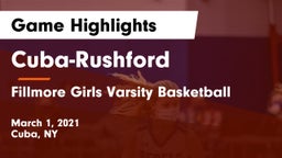 Cuba-Rushford  vs Fillmore Girls Varsity Basketball Game Highlights - March 1, 2021