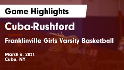 Cuba-Rushford  vs Franklinville Girls Varsity Basketball Game Highlights - March 6, 2021