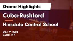 Cuba-Rushford  vs Hinsdale Central School Game Highlights - Dec. 9, 2021
