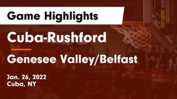 Cuba-Rushford  vs Genesee Valley/Belfast Game Highlights - Jan. 26, 2022