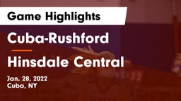 Cuba-Rushford  vs Hinsdale Central Game Highlights - Jan. 28, 2022