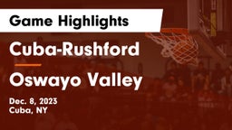Cuba-Rushford  vs Oswayo Valley Game Highlights - Dec. 8, 2023