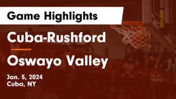 Cuba-Rushford  vs Oswayo Valley Game Highlights - Jan. 5, 2024