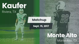 Matchup: Kaufer  vs. Monte Alto  2017