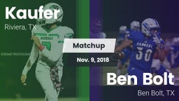 Matchup: Kaufer  vs. Ben Bolt  2018