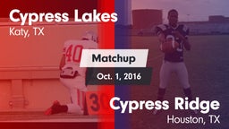 Matchup: Cypress Lakes High vs. Cypress Ridge  2016