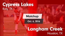 Matchup: Cypress Lakes High vs. Langham Creek  2016