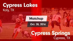 Matchup: Cypress Lakes High vs. Cypress Springs  2016