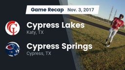 Recap: Cypress Lakes  vs. Cypress Springs  2017