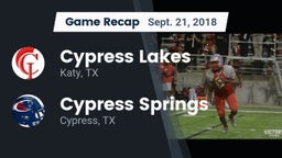 Recap: Cypress Lakes  vs. Cypress Springs  2018
