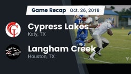 Recap: Cypress Lakes  vs. Langham Creek  2018