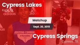 Matchup: Cypress Lakes High vs. Cypress Springs  2019