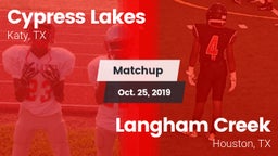 Matchup: Cypress Lakes High vs. Langham Creek  2019