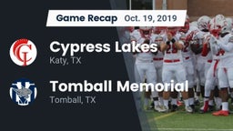 Recap: Cypress Lakes  vs. Tomball Memorial 2019