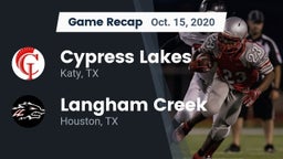 Recap: Cypress Lakes  vs. Langham Creek  2020