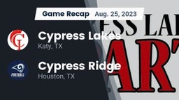 Recap: Cypress Lakes  vs. Cypress Ridge  2023