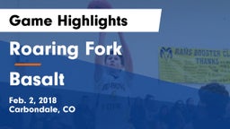 Roaring Fork  vs Basalt  Game Highlights - Feb. 2, 2018