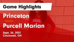 Princeton  vs Purcell Marian  Game Highlights - Sept. 26, 2022