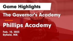 The Governor's Academy  vs Phillips Academy Game Highlights - Feb. 10, 2023