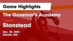 The Governor's Academy vs Stanstead Game Highlights - Dec. 28, 2023
