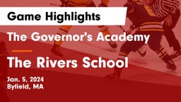 The Governor's Academy vs The Rivers School Game Highlights - Jan. 5, 2024