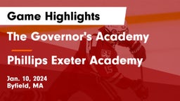 The Governor's Academy vs Phillips Exeter Academy Game Highlights - Jan. 10, 2024