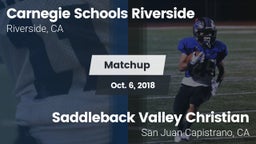 Matchup: Riverside Christian  vs. Saddleback Valley Christian  2017