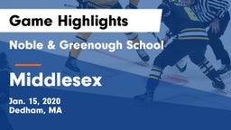 Noble & Greenough School vs Middlesex  Game Highlights - Jan. 15, 2020