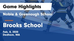 Noble & Greenough School vs Brooks School Game Highlights - Feb. 8, 2020