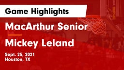MacArthur Senior  vs Mickey Leland   Game Highlights - Sept. 25, 2021