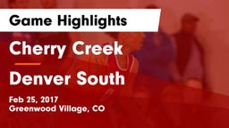 Cherry Creek  vs Denver South  Game Highlights - Feb 25, 2017